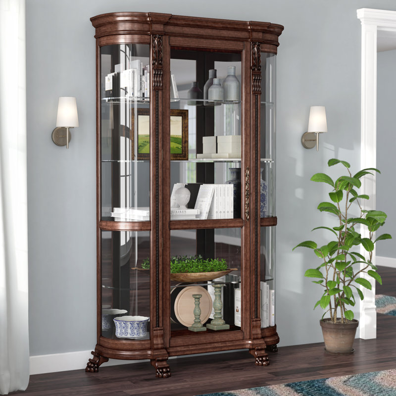 Darby Home Co Murillo 53'' Wide Solid Wood Mirrored Back Curio with Lighting & Reviews